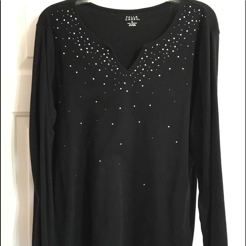 Shirt Black rhinestones